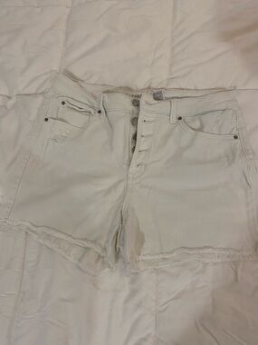 Time and Tru High-Rise White Denim Cutoff Shorts